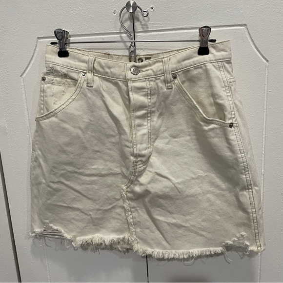 Free People Brea Cut Off Denim Skirt - Picture 3 of 15